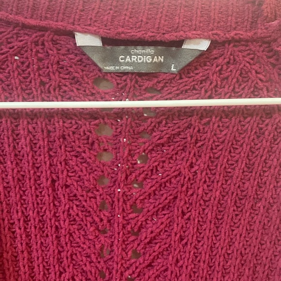 Women's Burgundy Cardigan Sweater - Picture 1 of 4